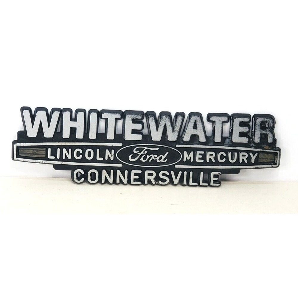 Whitewater Ford Lincoln Mercury Auto Car Dealer Emblem Plastic  Badge VTG -GL430